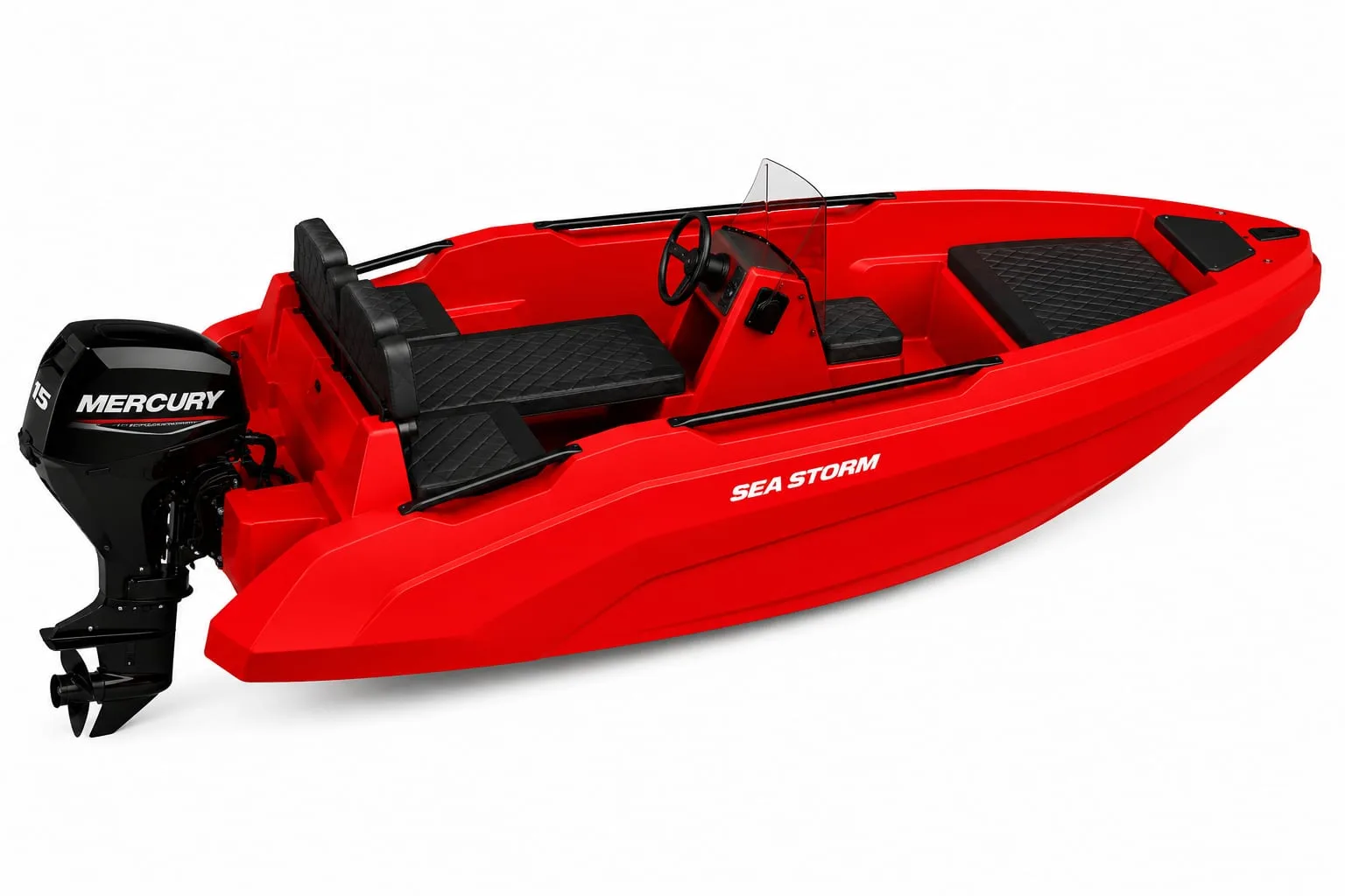 SeaStorm 12 in Rot mit Mercury F15